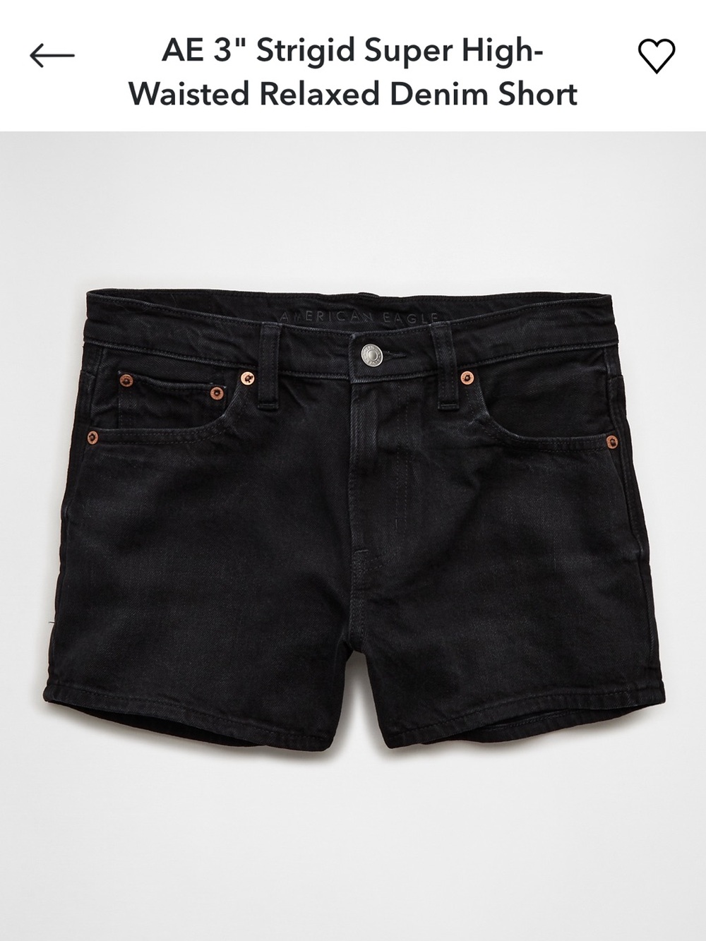 American Eagle Black Denim Jean Shorts